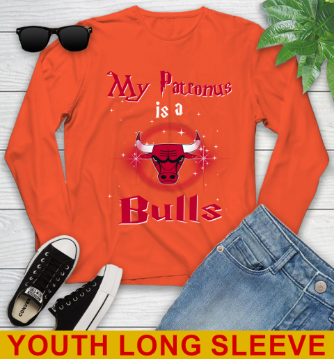 NBA Basketball Harry Potter My Patronus Is A Chicago Bulls Youth Long Sleeve 3
