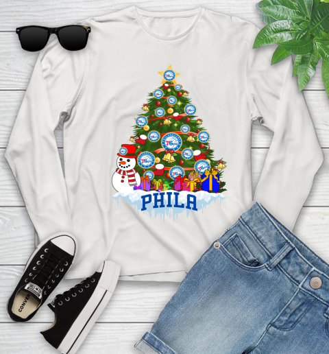 Philadelphia 76ers Merry Christmas NBA Basketball Sports Youth Long Sleeve 12