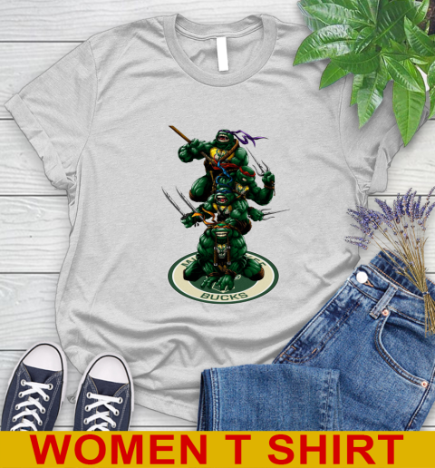 NBA Basketball Milwaukee Bucks Teenage Mutant Ninja Turtles Shirt Women's T-Shirt