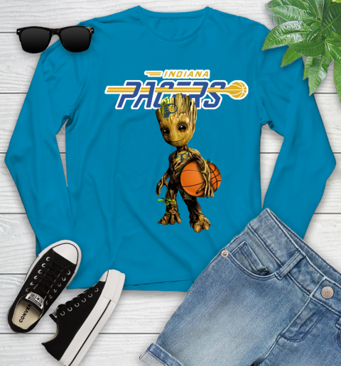Indiana Pacers NBA Basketball Groot Marvel Guardians Of The Galaxy Youth Long Sleeve 7