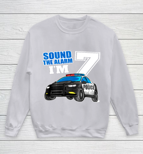Kids Police Car 7th Birthday Shirt Boy 7 Cop Policeman Officer 7 Year Old Youth Sweatshirt 3