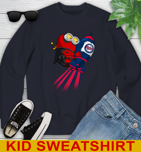 MLB Baseball Minnesota Twins Deadpool Minion Marvel Shirt Youth Sweatshirt 2