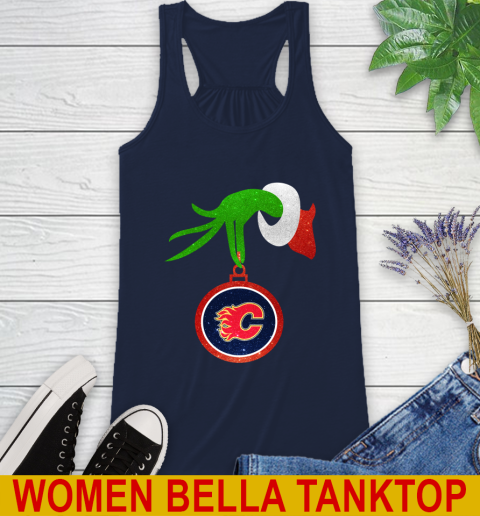 Calgary Flames Grinch Merry Christmas NHL Hockey Racerback Tank 11