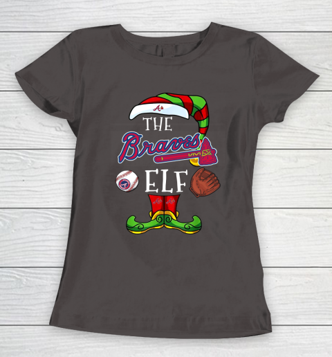 Atlanta Braves Christmas ELF Funny MLB Women's T-Shirt 7