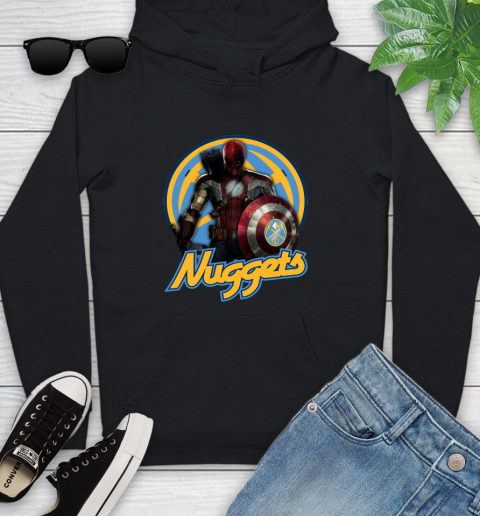 Denver Nuggets NBA Basketball Captain America Thor Spider Man Hawkeye Avengers Youth Hoodie 2