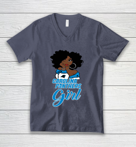 Carolina Panthers Girl NFL V-Neck T-Shirt 8