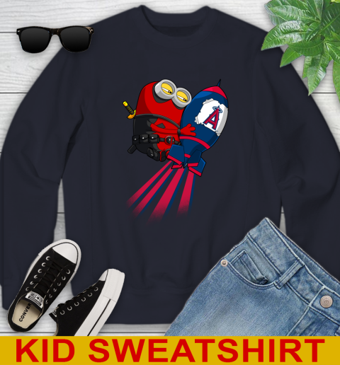MLB Baseball Los Angeles Angels Deadpool Minion Marvel Shirt Youth Sweatshirt 2