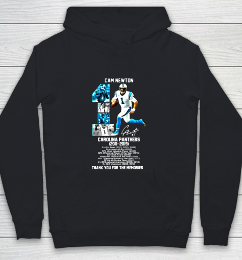 Cam Newton 1 Carolina Panthers 2011 2019 thank you for the memories signature Youth Hoodie