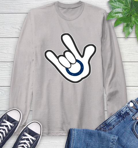Indianapolis Colts NFL Football Mickey Rock Hand Disney Long Sleeve T-Shirt 12