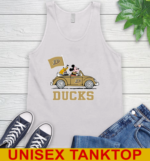 NHL Hockey Anaheim Ducks Pluto Mickey Driving Disney Shirt Tank Top