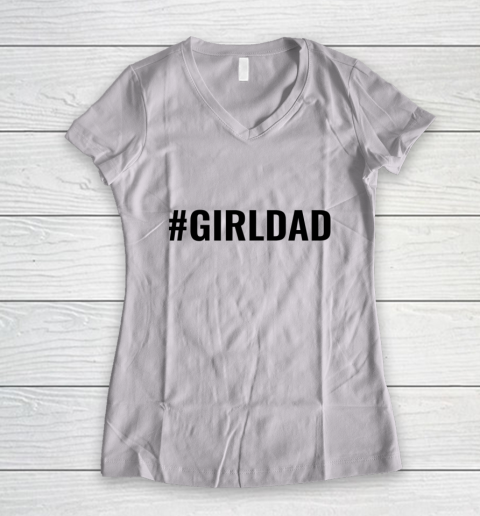 Girl Dad Black Letter Women's V-Neck T-Shirt