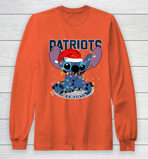 New England Patriots NFL Football noel stitch Christmas Long Sleeve T-Shirt 3