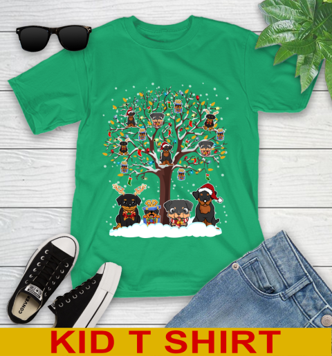 Rottweiler dog pet lover light christmas tree shirt 103