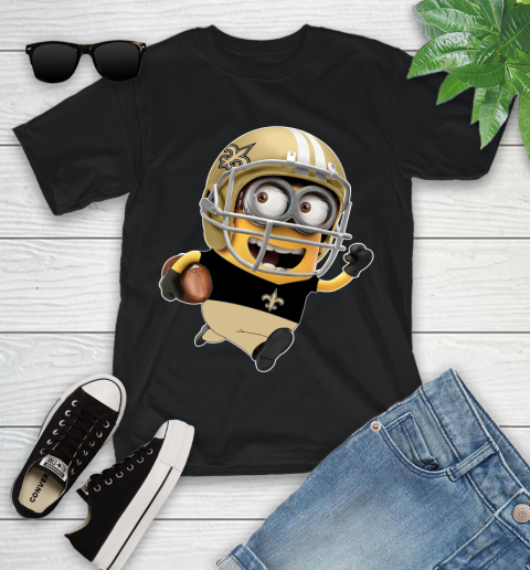 NFL New Orleans Saints Minions Disney Football Sports Youth T-Shirt 2