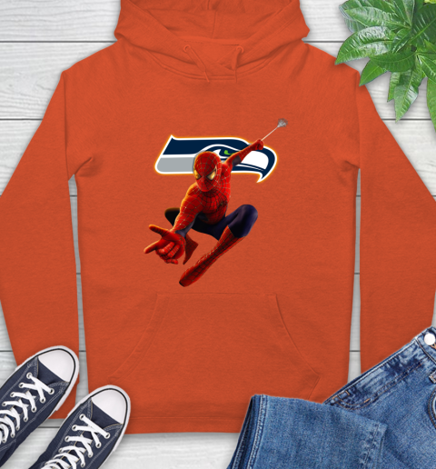 NFL Spider Man Avengers Endgame Football Seattle Seahawks Hoodie 5
