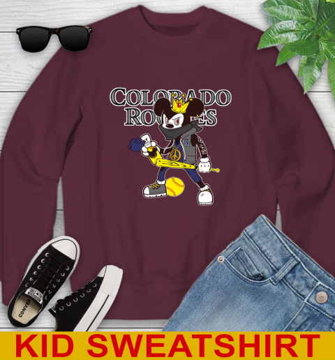 Colorado Rockies MLB Baseball Mickey Peace Sign Sports Youth Sweatshirt 6 Colorado Rockies MLB Baseball Mickey Peace Sign Sports Youth Sweatshirt - Image 6