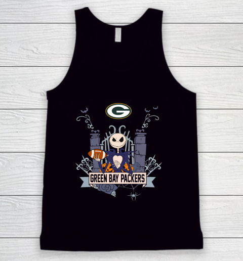 NFL Green Bay Packers Football Jack Skellington Halloween Tank Top