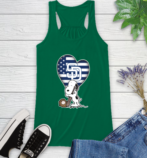 San Diego Padres MLB Baseball The Peanuts Movie Adorable Snoopy Racerback Tank 7