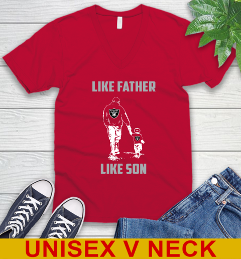Oakland Raiders NFL Football Like Father Like Son Sports V-Neck T-Shirt 6