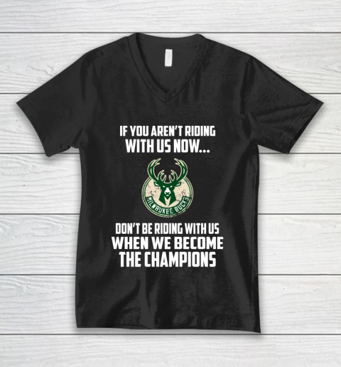 NBA Milwaukee Bucks Basketball We Become The Champions V-Neck T-Shirt