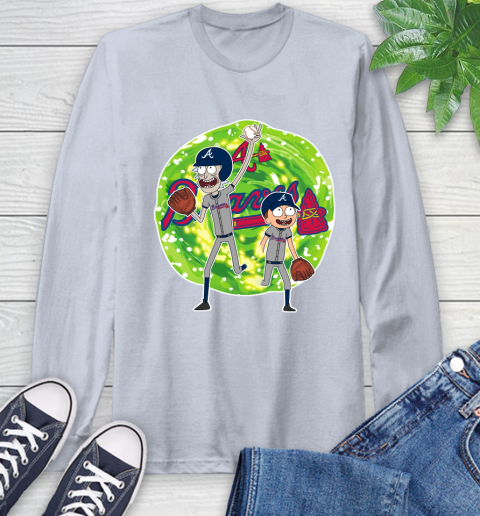 MLB Atlanta Braves Rick And Morty Baseball Sports Long Sleeve T-Shirt 6