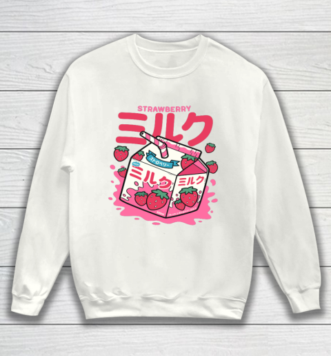 Japanese Strawberry Milk Straw  Kawaii Cute Sweatshirt
