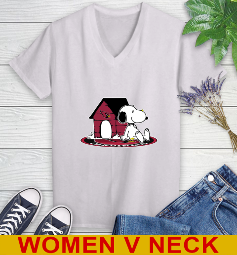 NFL Football Arizona Cardinals Snoopy The Peanuts Movie Shirt Women's V-Neck T-Shirt