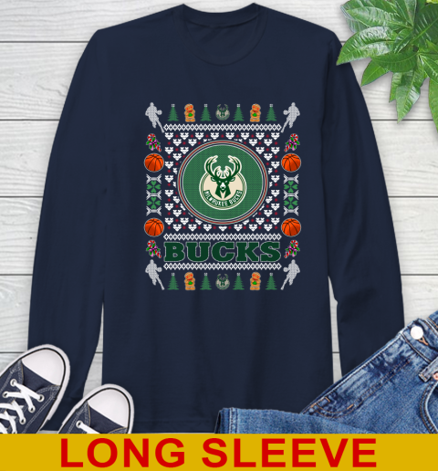 Milwaukee Bucks Merry Christmas NBA Basketball Loyal Fan Long Sleeve T-Shirt 3