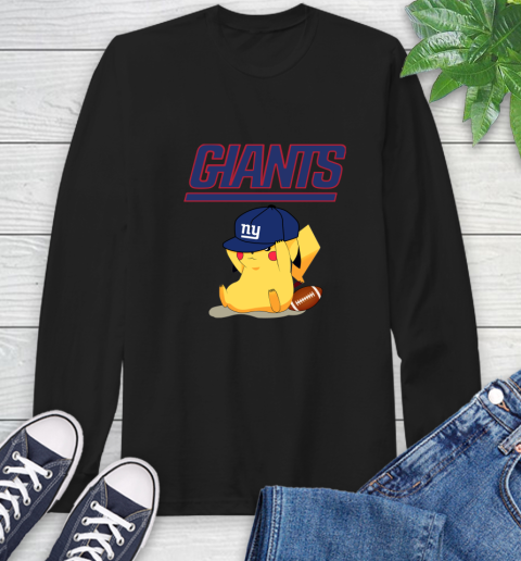 NFL Pikachu Football Sports New York Giants Long Sleeve T-Shirt 2