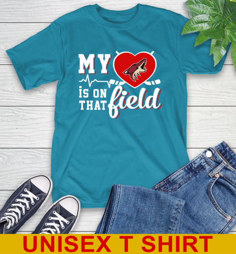NHL My Heart Is On That Field Hockey Sports Arizona Coyotes T-Shirt 9