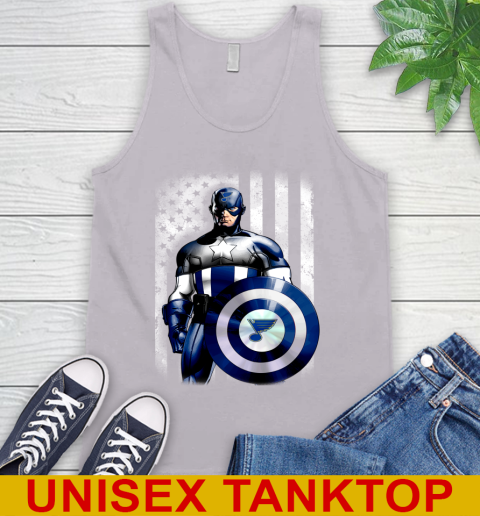 St.Louis Blues NHL Hockey Captain America Marvel Avengers American Flag Shirt Tank Top 3