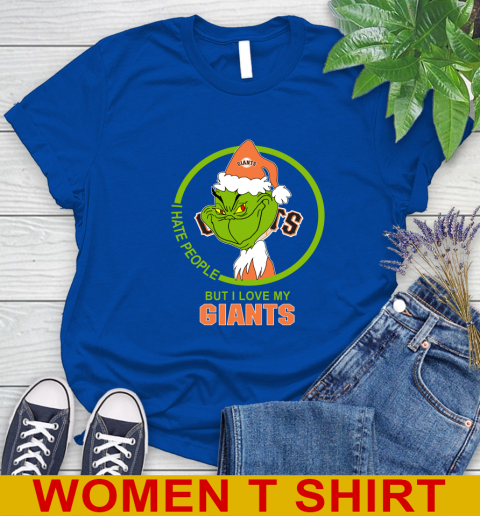 San Francisco Giants MLB Christmas Grinch I Hate People But I Love My Favorite Baseball Team Women's T-Shirt 9