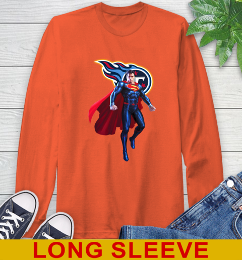 NFL Superman DC Sports Football Tennessee Titans Long Sleeve T-Shirt 5