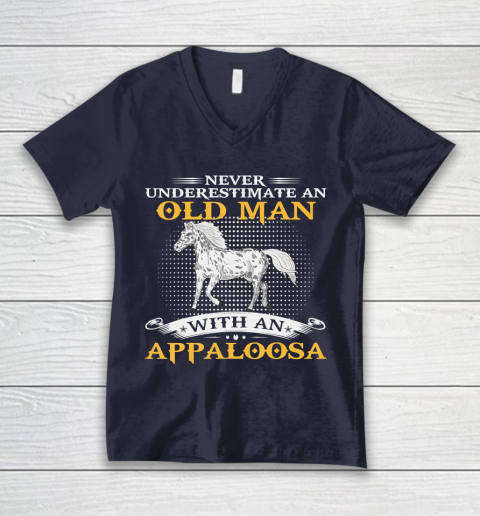 Father gift shirt Mens Never Underestimate An Old Man With An Appaloosa Horse Funny T Shirt V-Neck T-Shirt 2