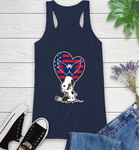 Washington Capitals NHL Hockey The Peanuts Movie Adorable Snoopy Racerback Tank 10