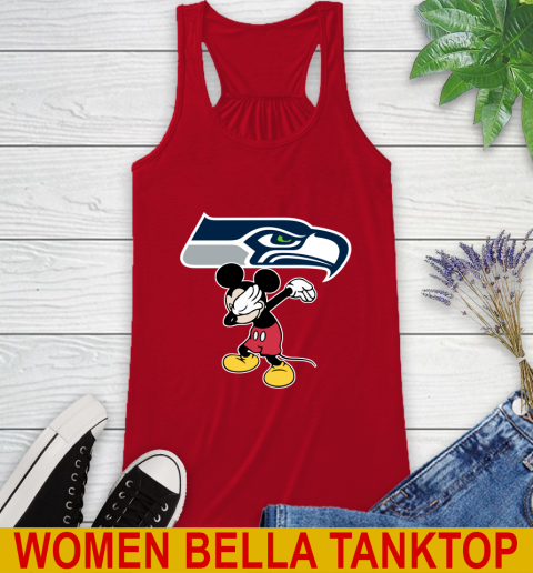 Seattle Seahawks NFL Football Dabbing Mickey Disney Sports Racerback Tank 6