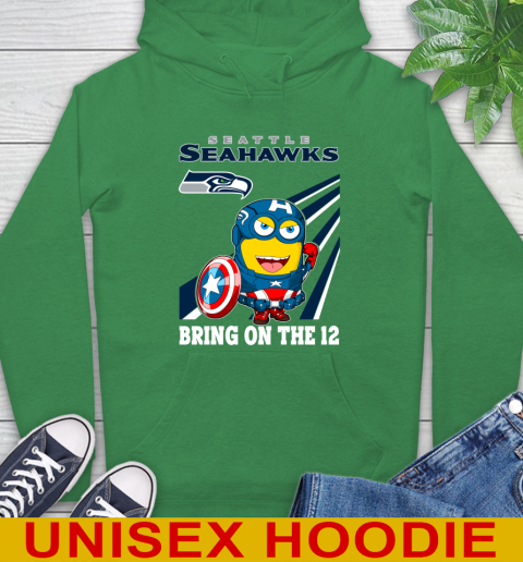 NFL Football Seattle Seahawks Captain America Marvel Avengers Minion Shirt Hoodie 8