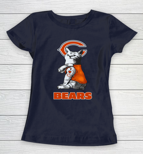 NFL Football My Cat Loves Chicago Bears Women's T-Shirt 2