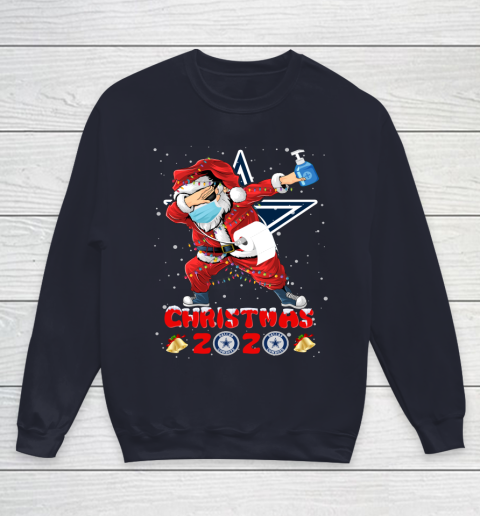 Dallas Cowboys Funny Santa Claus Dabbing Christmas 2020 NFL Youth Sweatshirt 3 Dallas Cowboys Funny Santa Claus Dabbing Christmas 2020 NFL Youth Sweatshirt - Image 3