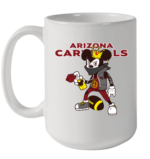 Arizona Cardinals NFL Football Mickey Peace Sign Sports Ceramic Mug 15oz