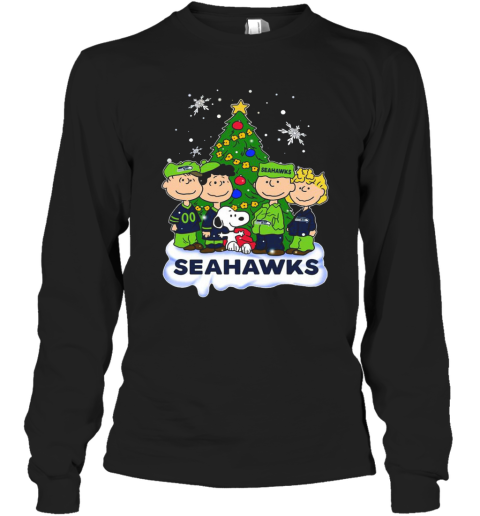 Snoopy The Peanuts Seattle Seahawks Christmas Long Sleeve T-Shirt