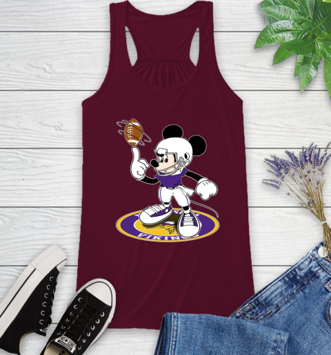 NFL Football Minnesota Vikings Cheerful Mickey Disney Shirt Racerback Tank 3