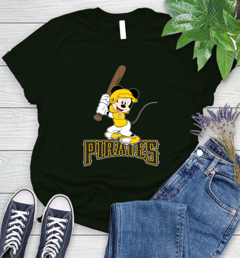 MLB Baseball Pittsburgh Pirates Cheerful Mickey Mouse Shirt Women's T-Shirt 6