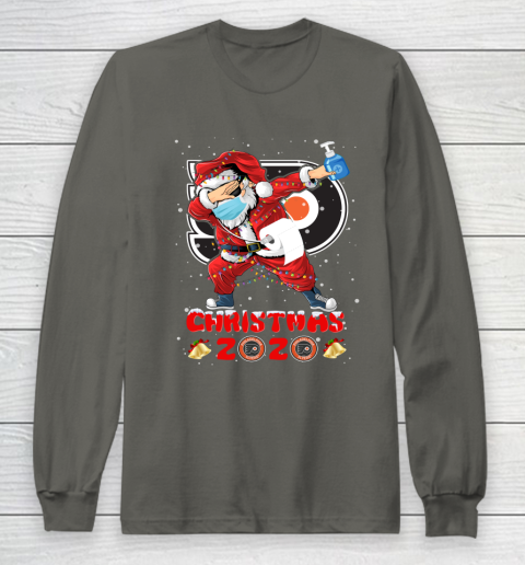 Philadelphia Flyers Funny Santa Claus Dabbing Christmas 2020 NHL Long Sleeve T-Shirt 5