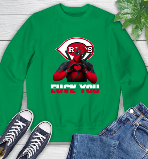 MLB Cincinnati Reds Deadpool Love You Fuck You Baseball Sports Sweatshirt 7