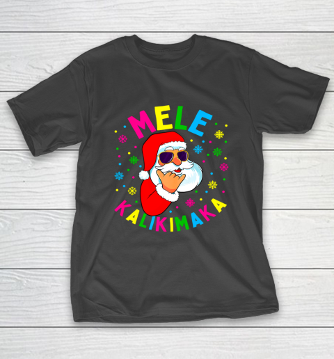 Mele Kalikimaka Christmas Santa Claus Shaka Hawaii Gift T-Shirt
