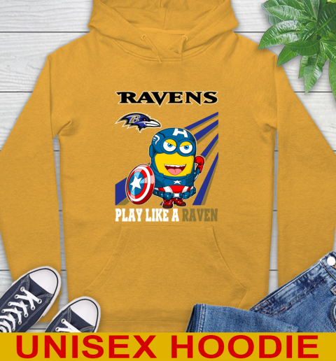 NFL Football Baltimore Ravens Captain America Marvel Avengers Minion Shirt Hoodie 2