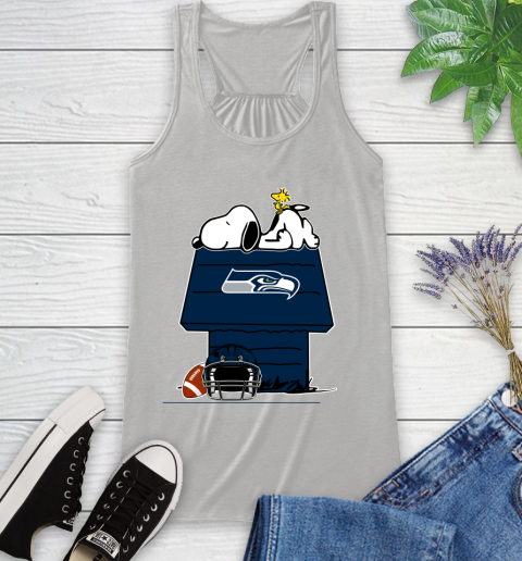 Seattle Seahawks NFL Football Snoopy Woodstock The Peanuts Movie Racerback Tank