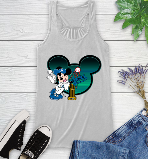 MLB Los Angeles Dodgers The Commissioner's Trophy Mickey Mouse Disney Racerback Tank