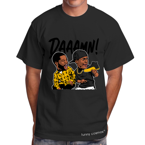 Air Jordan 12 University Gold Matching Sneaker Tshirt Daaamn Meme Yellow and Black Jordan Shirt